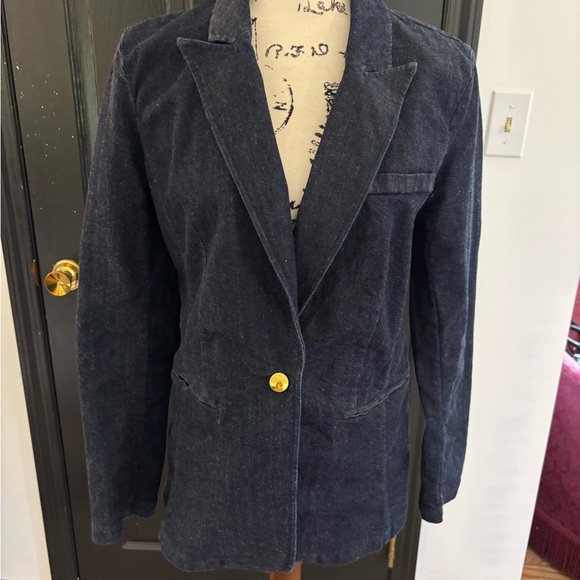 Classic Blue Denim Women's Blazer - Picture 2 of 7
